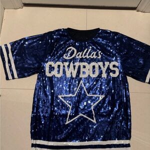 Women’s  Dallas Cowboys Sequin Jersey dress- Blue- One-Size fits all